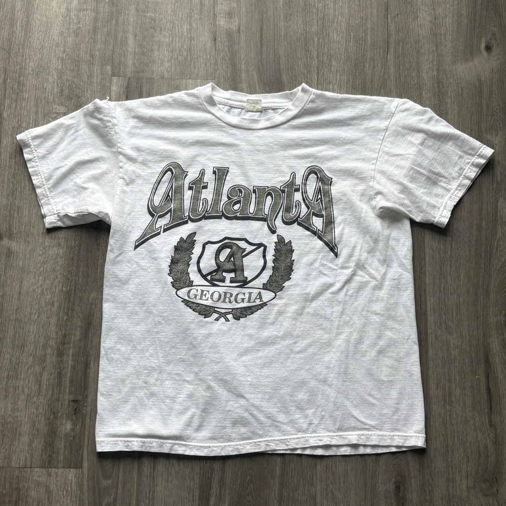 Vintage Atlanta Georgia Graphic T-Shirt White Optimal-T XL Souvenir Tee
